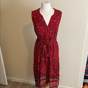 beachlunchlounge Red and Black Midi Dress